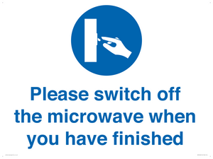 Please switch off the microwave when you have finished